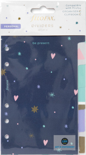Filofax Personal size Good Vibes design 6-Part Plastic Divider 132903