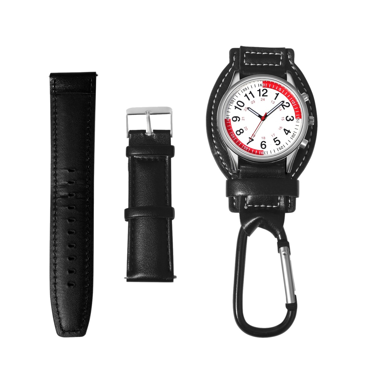 Mini Easy Change Band Numbers Watch - Interchangeable Genuine Leather Strap - 2 in 1 Quartz Wrist Watch Pulse Scale Detachable Genuine  main image 4