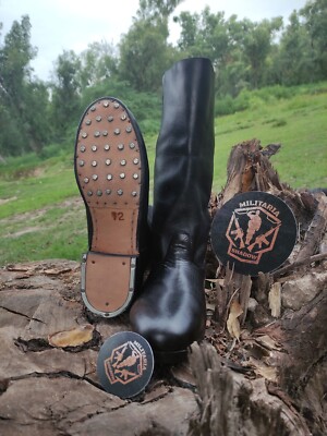 German Jack Boot With Iron Heel Hobnails With Pull Up Straps Inside. Jack Boot