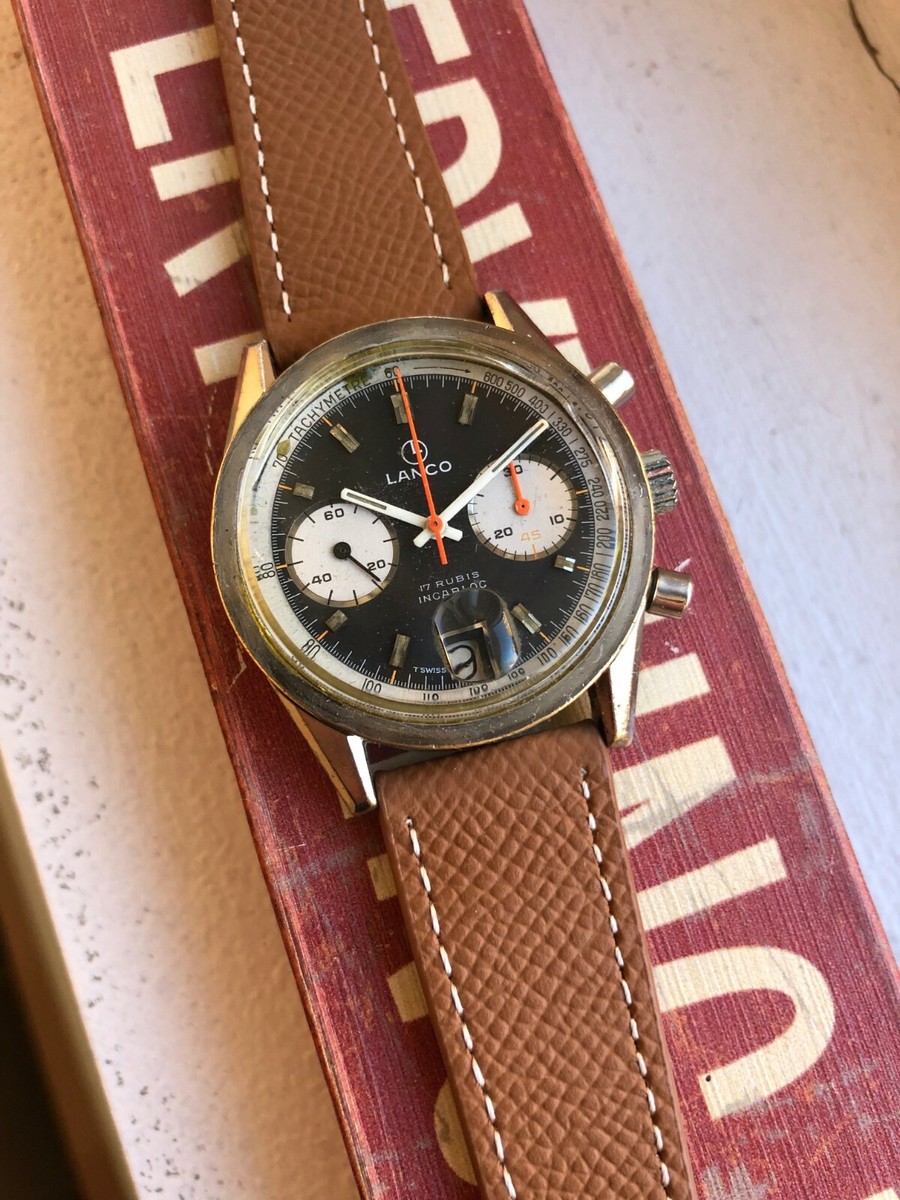 Montre Vintage Cauny Chronographe - Valjoux 7734 - Cadran Panda - Années 60 - Occasion