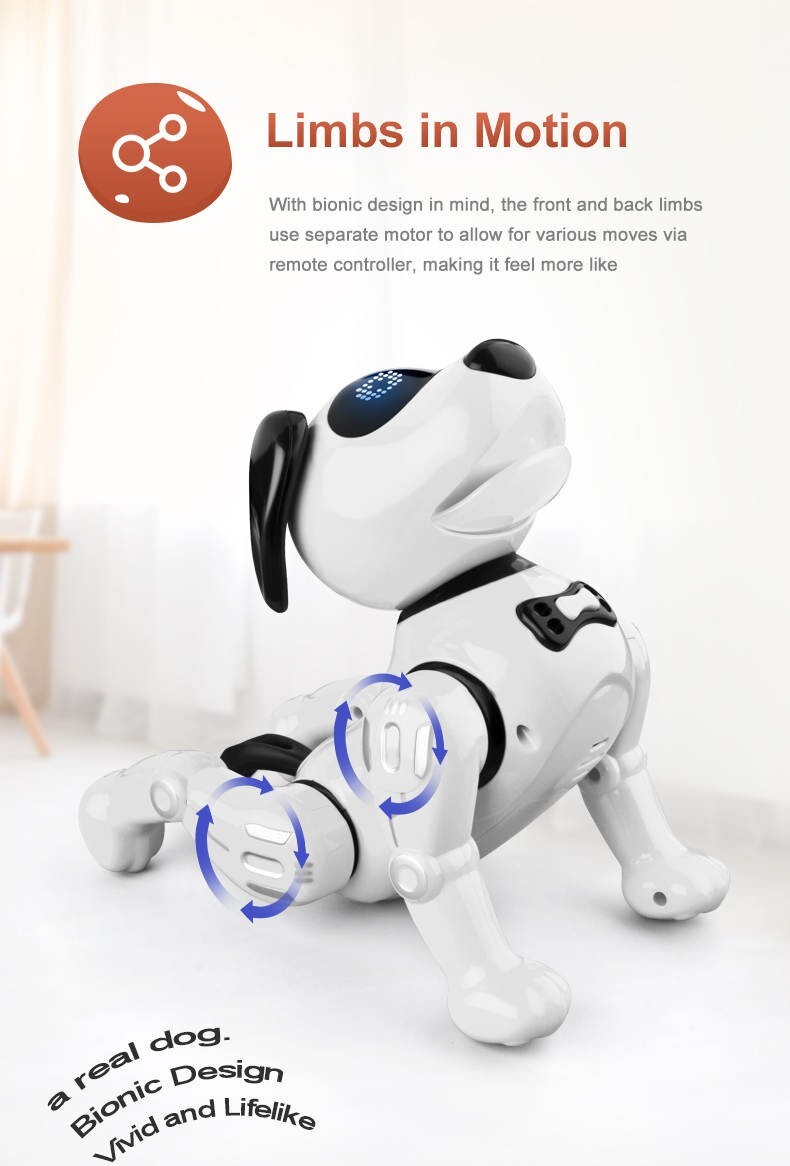 Robotic Dog, Portable 8wd Smart Robot Dogs Electronic Cap, Interactive