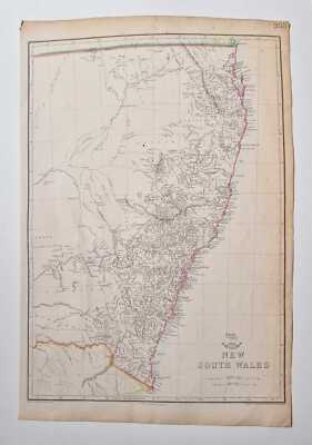 WELLER State Map of New South Wales, Australia (1862 Engraving)