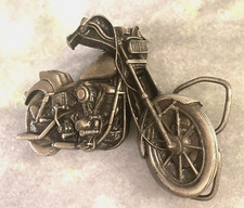 NOS - Vintage MOTORCYCLE CHOPPER Solid Brass Belt Buckle 1970'S - HARLEY HONDA