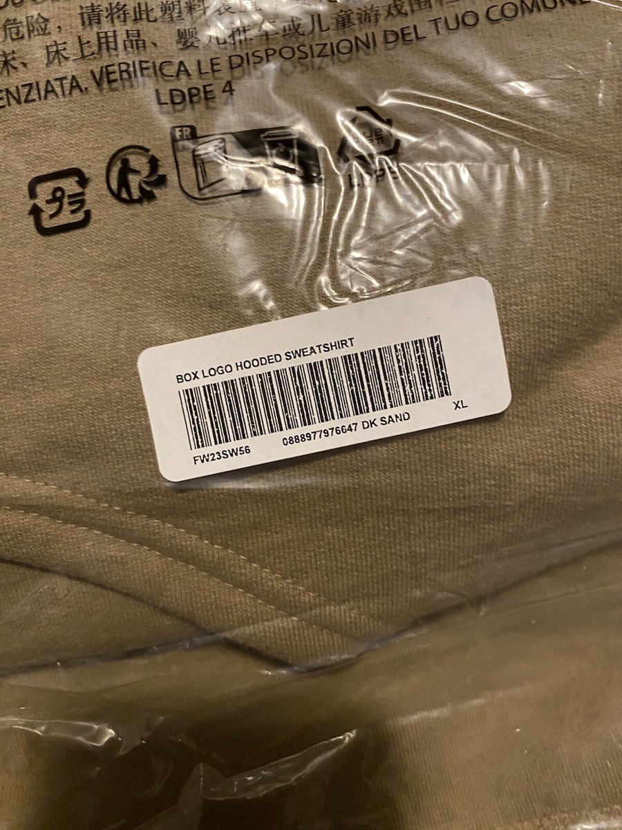 Supreme Box Logo Hoodie Dark Sand FW23 Size XL Ships Fast Hooded