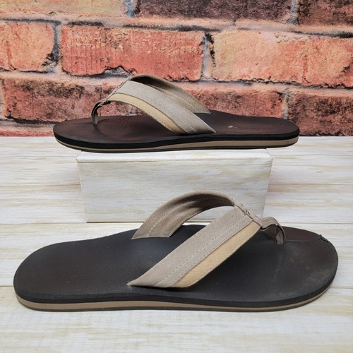 Reef Mens Size 10/10.5 Phantom Flip Flops Black Brown Thong Strap | eBay