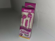 NEW MAXELL JELLEEZ PURPLE HEADPHONES EARBUDS WITH MICROPHONE R28