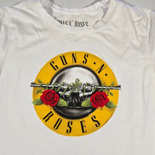 Guns N Roses Classic Logo White Kids Band Concert Music Tee T Shirt Large L - Picture 2 of 6