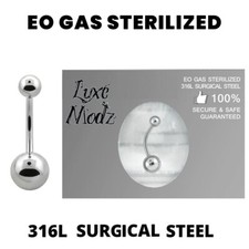 Sterilized Belly Button Ring Surgical Steel 14 Gauge with 5mm and 8mm Steel Ball