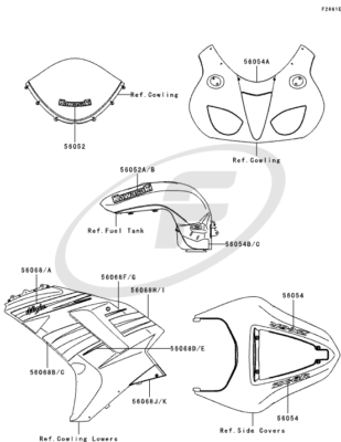 07-08 ZX-6R ZX600 New Genuine KAWASAKI R Side Cowl Lower Rear