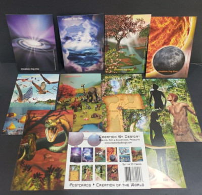 Genesis Bible Art Creation of the World 4x6 Postcards-100 Cards (10 sets of 10)
