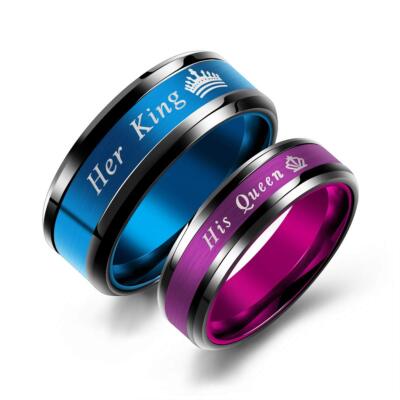 Su Rey Su Reina Pareja Anillos para Compromiso Aniversario de Bodas