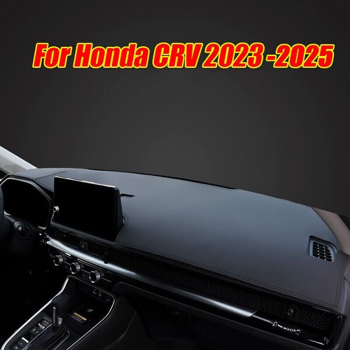 Black Leather Dashboard Cover Dash Protector Pad Mat For Honda CRV CR-V 2023-25 - Picture 2 of 6