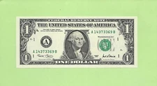2001 ..UNCIRC $1  A 1437 3369 B  .... 2001  $1  A-B     NICE NOTE        FRN