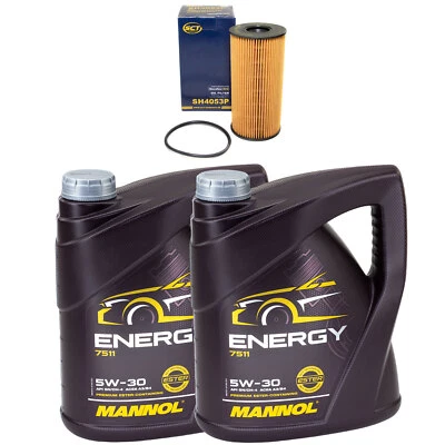 Motoröl Set Motoröl MANNOL Energy 5W-30 8 Liter + Ölfilter für Nissan Opel 2.5