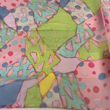 Scarf Rectangular Multicolor Lightweight Unique Sheer Alternating Design 59 x13