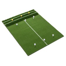 5'x4' Golf Hitting Mat Swing Turf ractice Mat w/ Guide Line and 9 Tee Positions