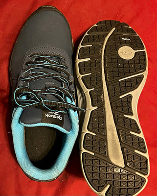 Reebok Black/Blue Athletic Sneakers Low Top Lace Up Rubber Sole Wide W