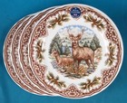 Royal Stafford Thanksgiving Deer Buck 11” Dinner Plates Set of 4 Made in England