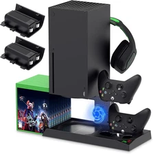 Xbox Series X Cooling Stand Charging Station Vertical Dock Fans Battery Packs
