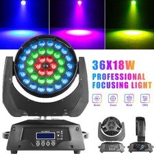 US 648W RGBWA UV Wash Zoom Moving Head Light DMX LED 36X18W Beam Stage Lighting