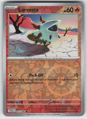 Larvesta Reverse Holo Common SV: Black Bolt 015/086 NM
