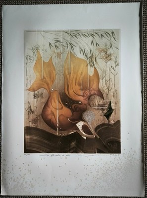 RENEE LUBAROW (1923 - 2017) Les floralies du désir - Original Colour Etching