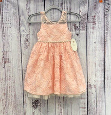 NWT American Princess Girls 6X/7 Pink Lace with Rhinestone and Pearl Party Dress