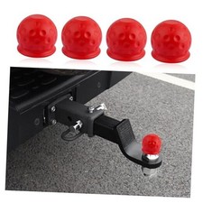4PCS Trailer Hitch Ball Cover Fit 2In Diameter Ball Hitch,Rubber Lunar Red