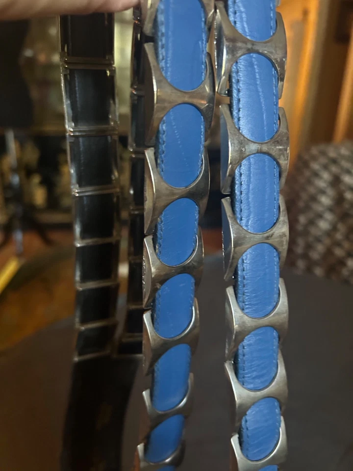 "Cinturón de metal boho hippie punk de colección años 70 para mujer 36"" hecho en EE. UU." Foto 4 de 4