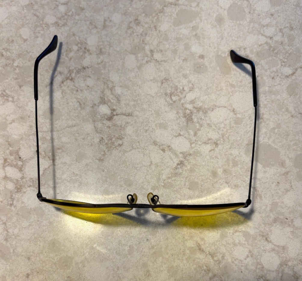 Vintage B&L Bausch & Lomb Mirage Large 63mm Yellow Aviator Sunglasses + Case USA