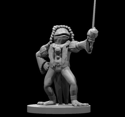 Bullywug Warrior Fighter Adventurer NPC 28mm Scale DND D&D Tabletop Mini