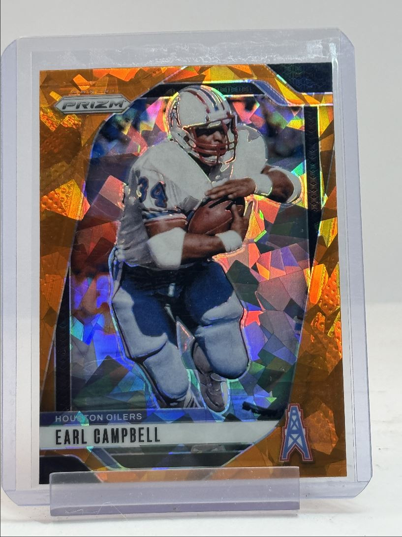 EARL CAMPBELL 2024 PANINI PRIZM FOOTBALL ORANGE ICE OILERS Q4047