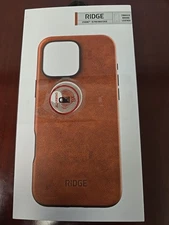 Ridge Wallet Tobacco Brown Leather Case with MagSafe for Apple iPhone 16 Pro Max