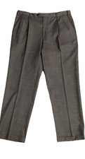 Kirkland Signature Woolmark 100 Charcoal Gray Cuffed Pleated Wool Size 38W 32L