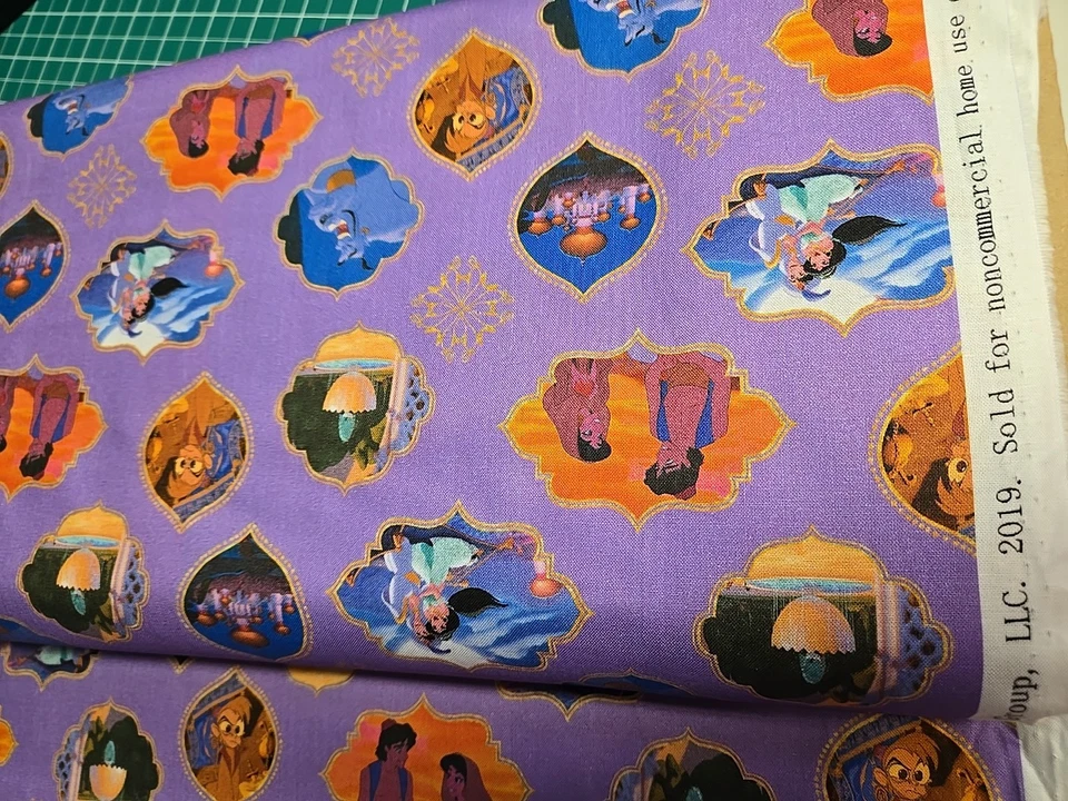 Disney ALADDIN ESCENAS DE PELÍCULAS por la tela Jasmine Aladdin Sultan 2019 de 1/2 yarda Foto 2 de 4
