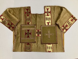 Catholic Church Vestment Chasuble Dalmatic Gold Metallic Thread France L 149