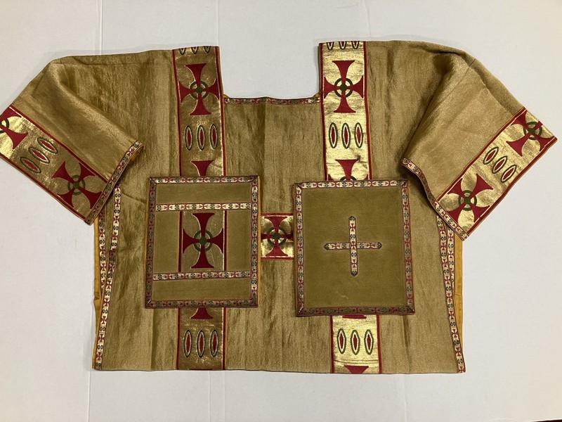 Catholic Church Vestment Chasuble Dalmatic Gold Metallic Thread France L-149