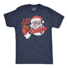 Mens Funny T Shirts I Ate Your Cookies Sarcastic Santa Claus Graphic Novelty