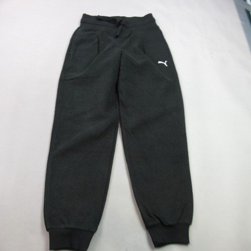 PUMA Men's Black Fleece Jogger Sweatpants Drawstring Athletic Pants Size S