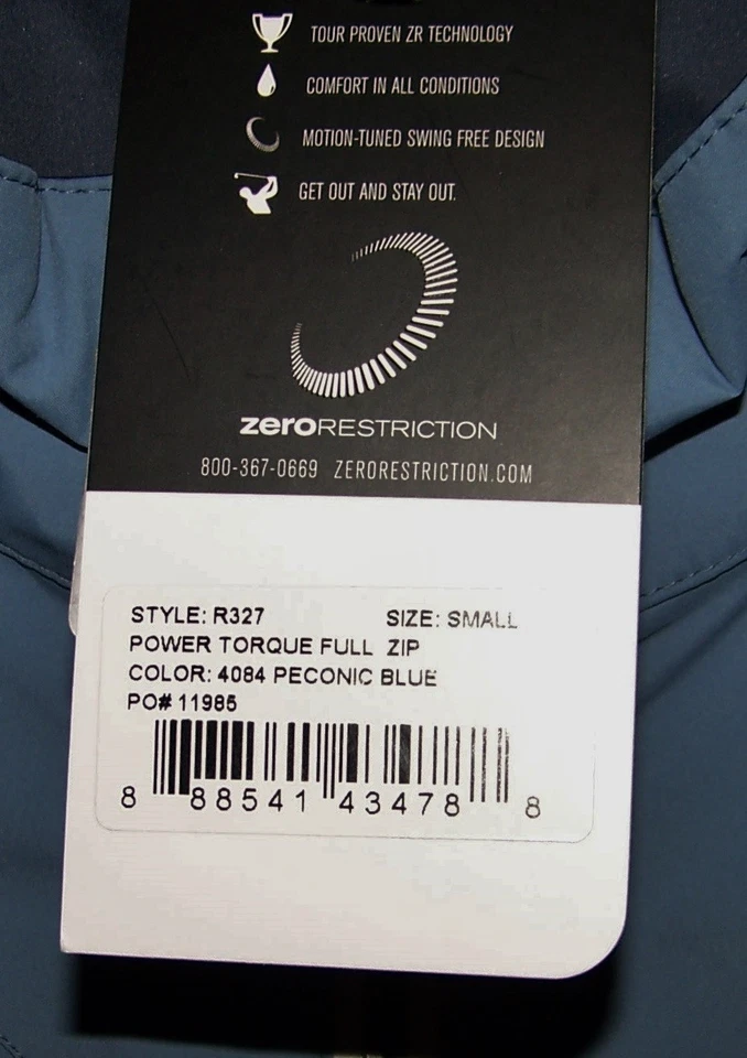 NEW $285 ZERO RESTRICTION Rain Jacket Shirt SHINNECOCK HILLS GOLF CLUB Sz S Blue - Image 4 of 4