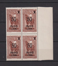 MADAGASCAR  .N ° 258 .  0,50 SUR  90 c   BLOC  DE   4    NEUF **. SUPERBE .