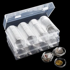 ZOOFOX 120 Pieces Coin Capsules Holder, 40 mm Silver Dollar Case... 