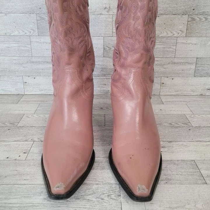 Botas de Vaquero para Mujer Jeffrey Campbell Dagget Cuero Rosa Occidental Talla 9.5 Foto 3 de 4