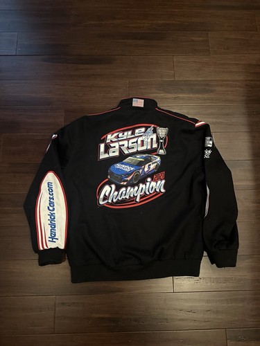 Kyle Larson Nascar Cup Series Champion Cotton Jacket JH Design Full Snap Large - Picture 3 of 7