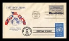 DR JIM STAMPS US COVER UNITED NATIONS FDC TIME TRAVEL COMBO GRIMSLAND CACHET