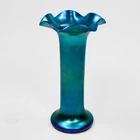 Steuben Blue Aurene Floriform Vase Signed Aurene 355 Carder Era Early 20th