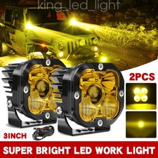 Amber Laser 3 Led Work Light Bar Offroad Spot Flood Pods For Jeep Wrangler Jk Amber Laser 3 Led Work Light Bar Offroad Spot Flood Pods For Jeep Wrangler Jk