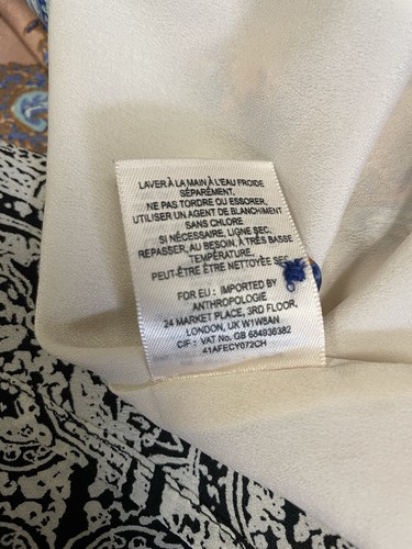 Anthropologie Mauve Silk Paisley Sleeveless Maxi Dress Blue Orange Whimsy Boho 0 - Picture 9 of 14