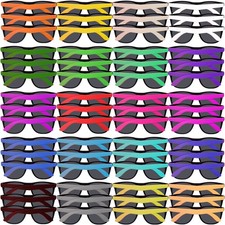 Axbotoy 54-Piece Kids Sunglasses Party Favors, 18 Color Neon 5.4", Multicolor