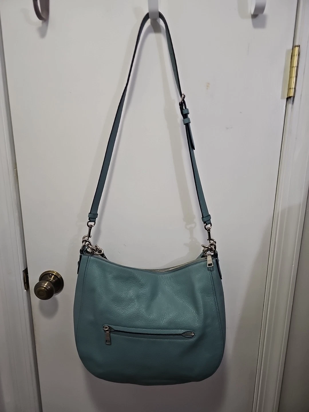 BORSA A TRACOLLA COACH #F58036 ELLE BLU PELLE CIOTTOLI TRACOLLA MESSENGER BAG